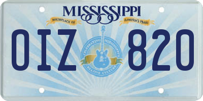 MS license plate OIZ820