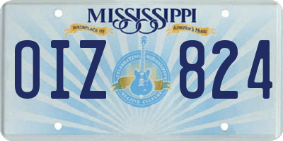 MS license plate OIZ824