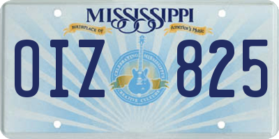 MS license plate OIZ825