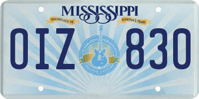 MS license plate OIZ830