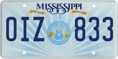 MS license plate OIZ833