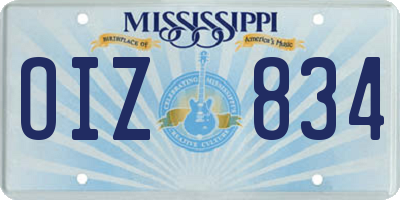 MS license plate OIZ834