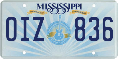 MS license plate OIZ836