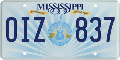 MS license plate OIZ837
