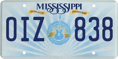MS license plate OIZ838