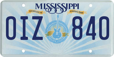 MS license plate OIZ840