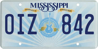 MS license plate OIZ842
