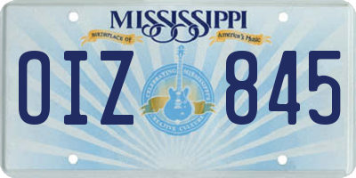 MS license plate OIZ845