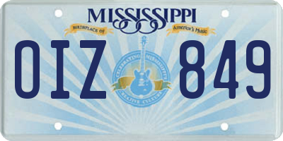 MS license plate OIZ849