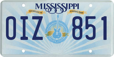MS license plate OIZ851