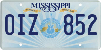MS license plate OIZ852