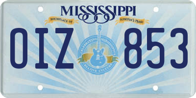 MS license plate OIZ853