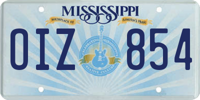 MS license plate OIZ854