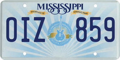 MS license plate OIZ859