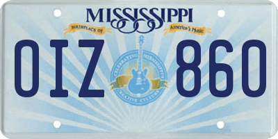 MS license plate OIZ860