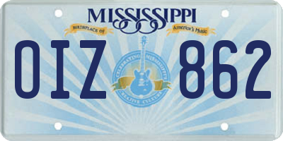 MS license plate OIZ862