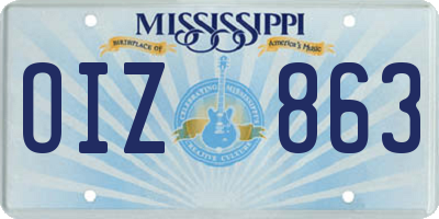 MS license plate OIZ863
