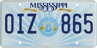 MS license plate OIZ865
