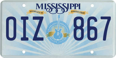 MS license plate OIZ867
