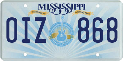 MS license plate OIZ868
