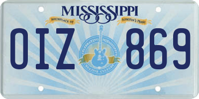 MS license plate OIZ869