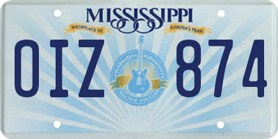 MS license plate OIZ874