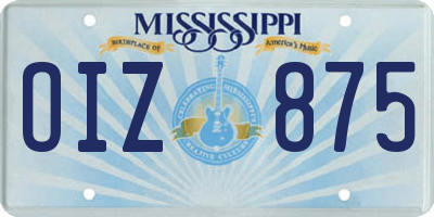 MS license plate OIZ875
