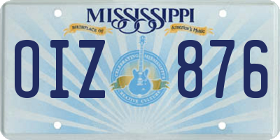 MS license plate OIZ876