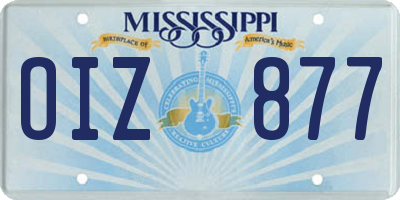 MS license plate OIZ877