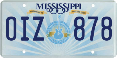 MS license plate OIZ878