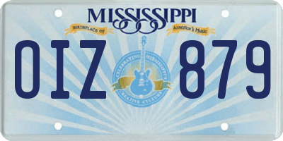 MS license plate OIZ879