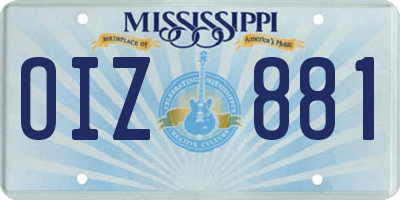 MS license plate OIZ881