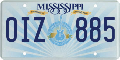 MS license plate OIZ885
