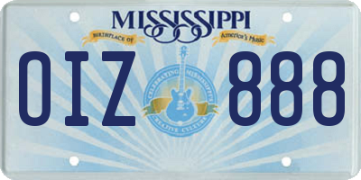 MS license plate OIZ888