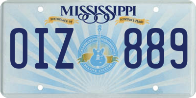 MS license plate OIZ889