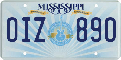 MS license plate OIZ890