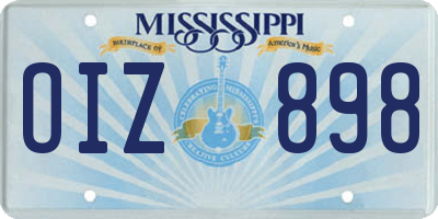 MS license plate OIZ898