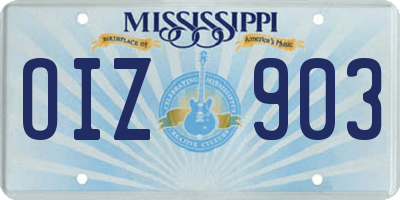 MS license plate OIZ903
