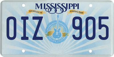 MS license plate OIZ905