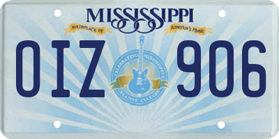 MS license plate OIZ906