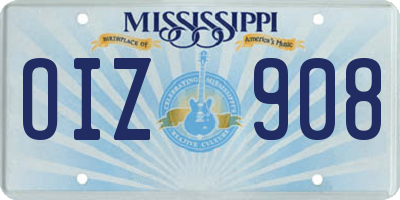 MS license plate OIZ908
