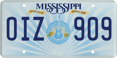 MS license plate OIZ909