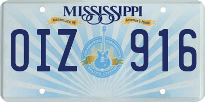 MS license plate OIZ916