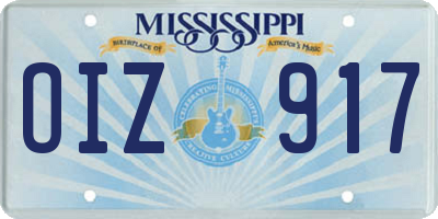 MS license plate OIZ917