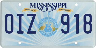 MS license plate OIZ918