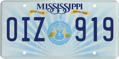 MS license plate OIZ919