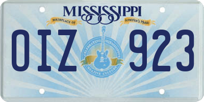 MS license plate OIZ923
