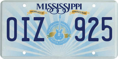MS license plate OIZ925