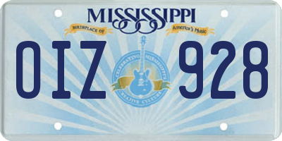 MS license plate OIZ928