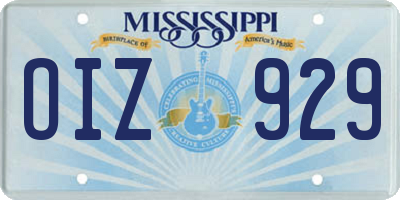 MS license plate OIZ929